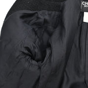 Chanel Single Breasted Collarless Jacket Black 95A #40 124702