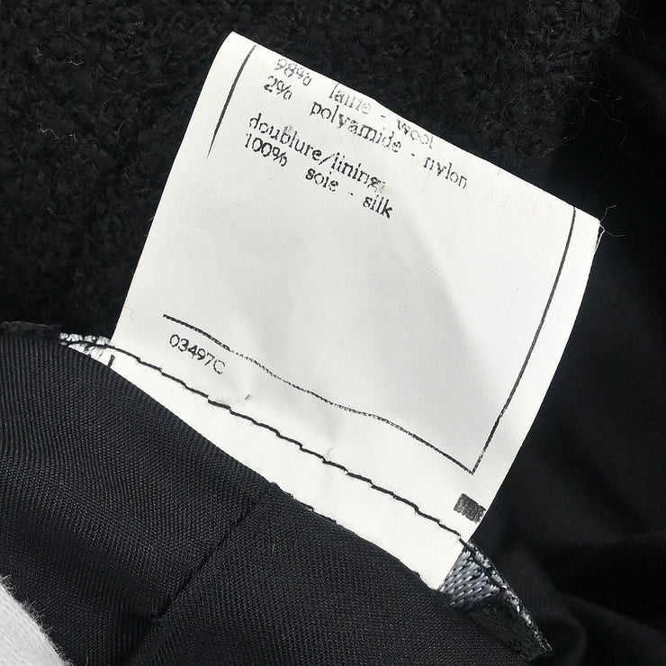 Chanel Single Breasted Collarless Jacket Black 95A #40 124702