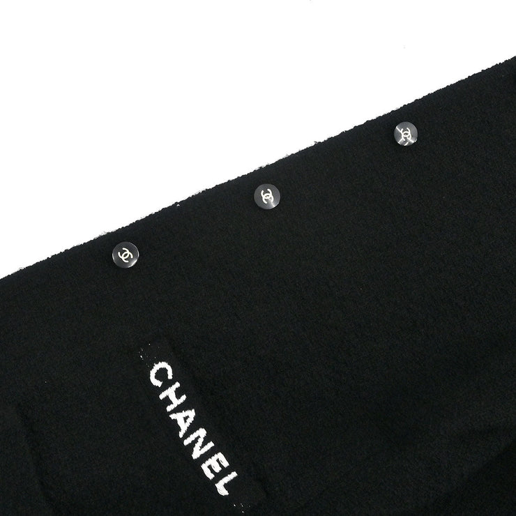 Chanel Single Breasted Collarless Jacket Black 95A #40 124702