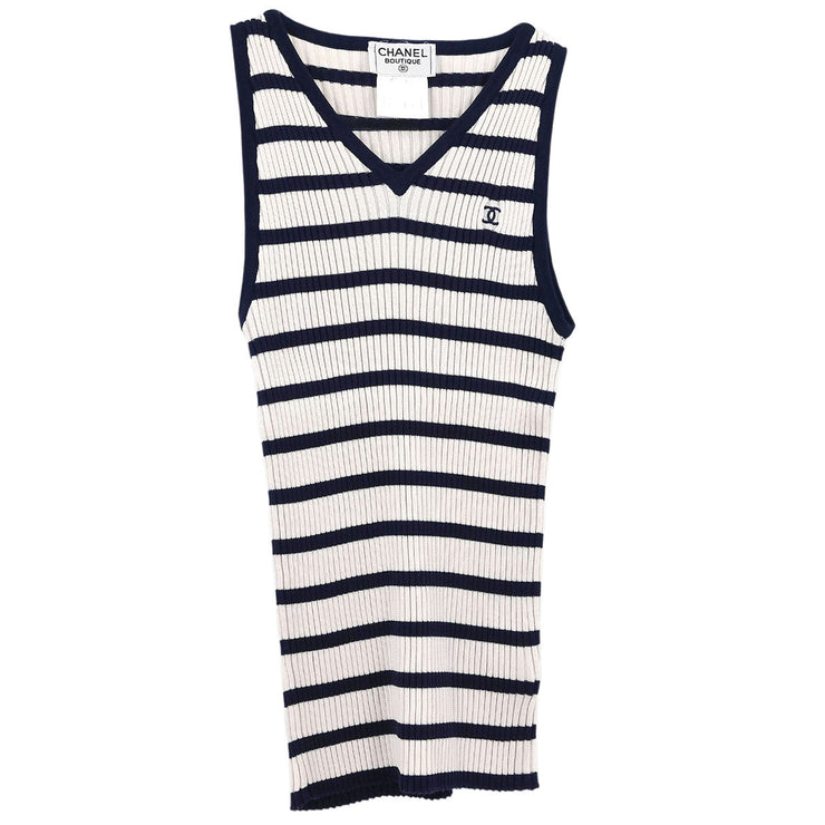 Chanel Sleeveless Tank Top White #40 98P 124808