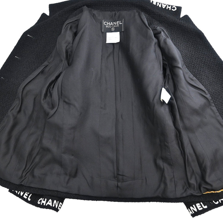 Chanel Single Breasted Jacket Black 95A #36 124958