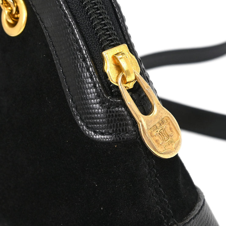 Celine Black Suede Shoulder Bag M14 124975