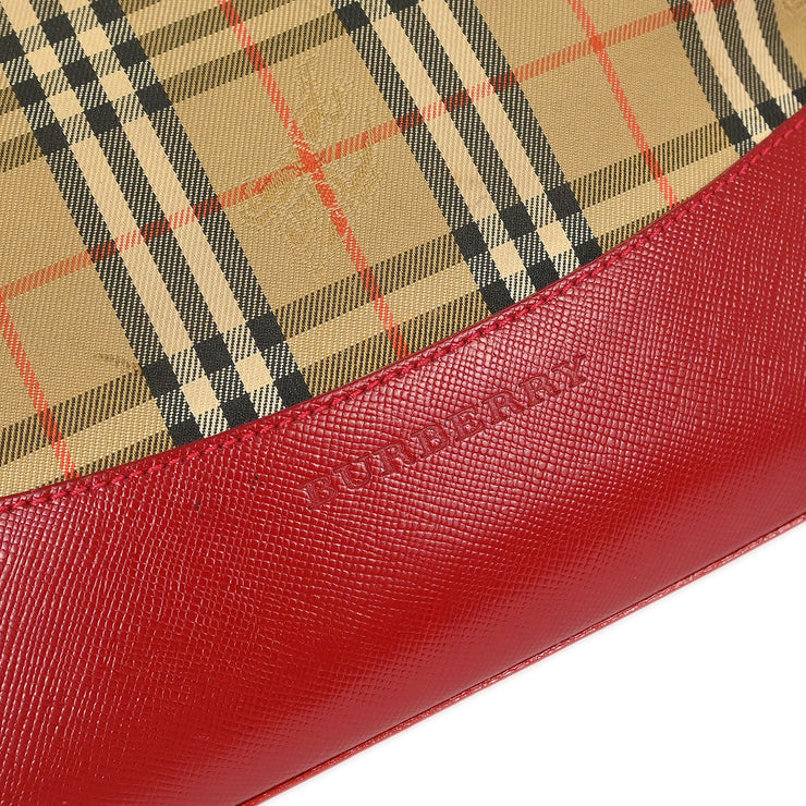 Burberry Beige Red House Check Tote Bag 124977