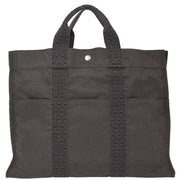 Hermes Gray Canvas Herline Tote MM Handbag 124978