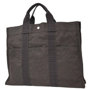 Hermes Gray Canvas Herline Tote MM Handbag 124978