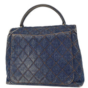 Chanel Blue Denim Top Handle Handbag 124985