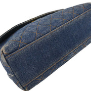 Chanel Blue Denim Top Handle Handbag 124985