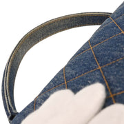 Chanel Blue Denim Top Handle Handbag 124985