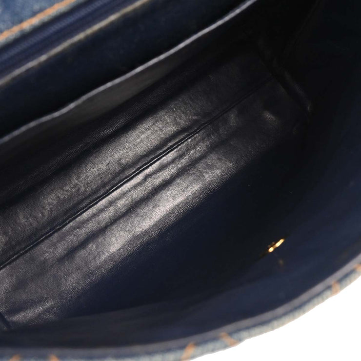 Chanel Blue Denim Top Handle Handbag 124985