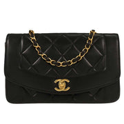 Chanel Black Lambskin Small Diana Shoulder Bag 124986