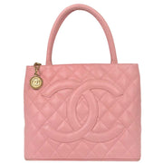 Chanel Pink Calfskin Medallion Tote Handbag 124987