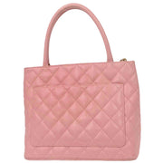 Chanel Pink Calfskin Medallion Tote Handbag 124987
