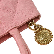 Chanel Pink Calfskin Medallion Tote Handbag 124987