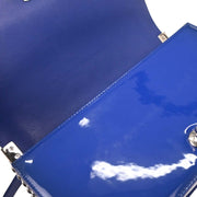 Boy Chanel Blue Patent Leather Medium Shoulder Bag 124989