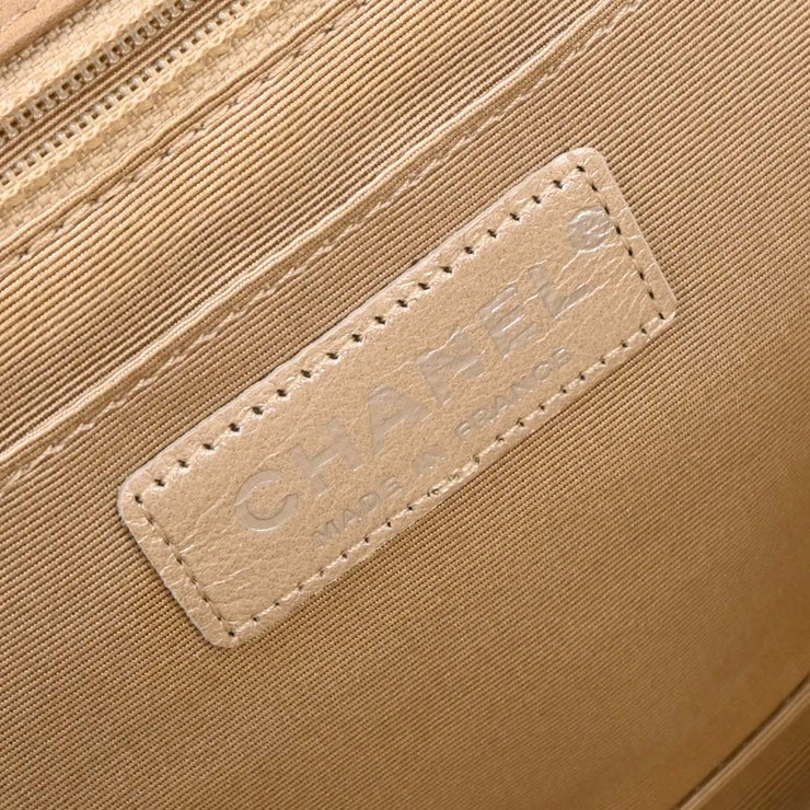 Chanel * Brown Mixed Material Patchwork Single Flap Bag Medium 124990