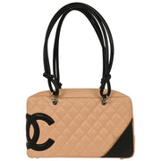 Chanel Beige Calfskin Cambon Ligne Bowling Bag 124994