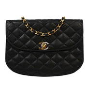 Chanel Black Lambskin Paris Shoulder Bag 124995