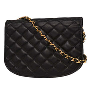 Chanel Black Lambskin Paris Shoulder Bag 124995