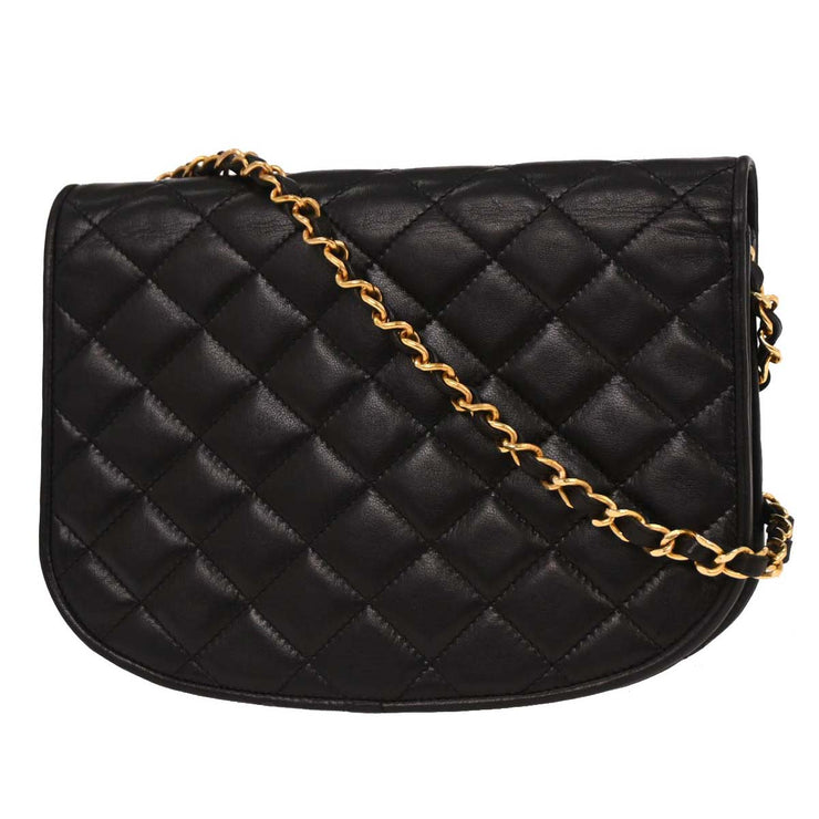 Chanel Black Lambskin Paris Shoulder Bag 124995