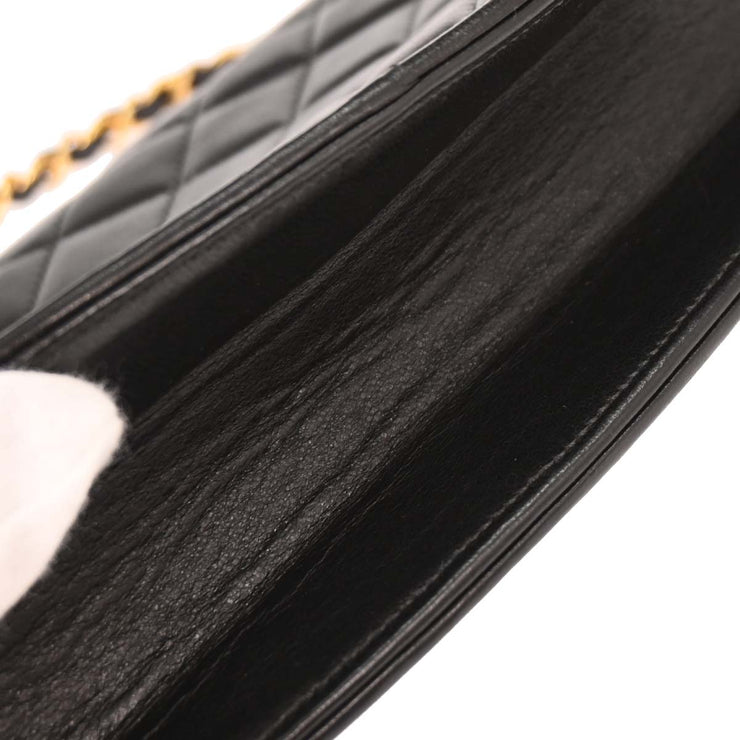 Chanel Black Lambskin Paris Shoulder Bag 124995