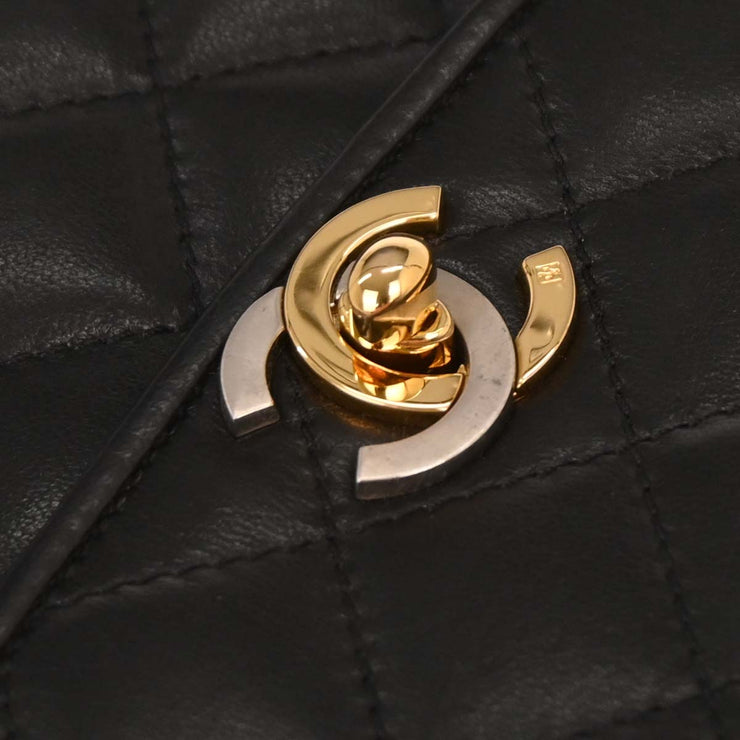 Chanel Black Lambskin Paris Shoulder Bag 124995