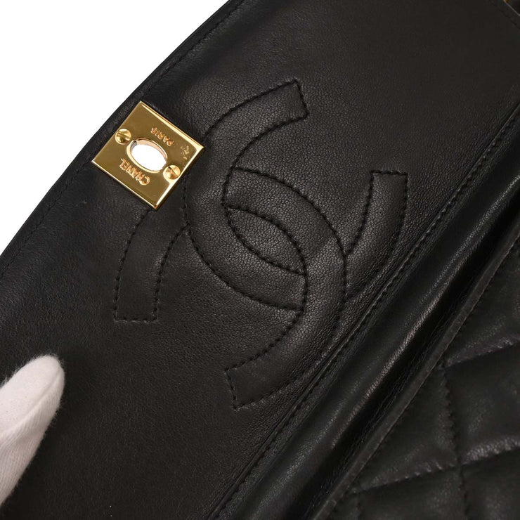 Chanel Black Lambskin Paris Shoulder Bag 124995