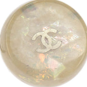 Chanel Button Earrings Clip-On White 99A 125001