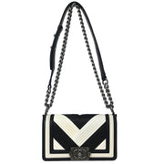 Boy Chanel Black Chevron Lambskin Small Chain Shoulder Bag 125002