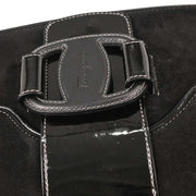 Salvatore Ferragamo Black Suede Vara Handbag AU-21/3764 125016