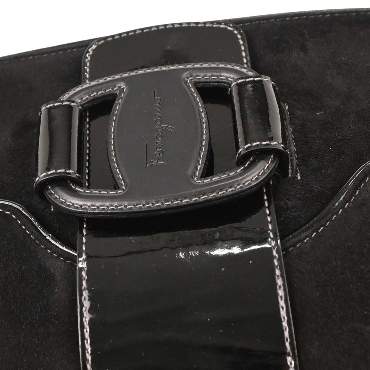 Salvatore Ferragamo Black Suede Vara Handbag AU-21/3764 125016
