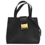 Salvatore Ferragamo Black Vara 2way Handbag AQ-21 8252 125022