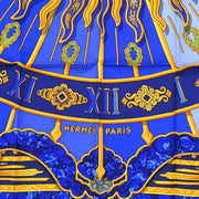 Hermes Scarf Carre 90 Carpe Diem Blue Small Good 125028