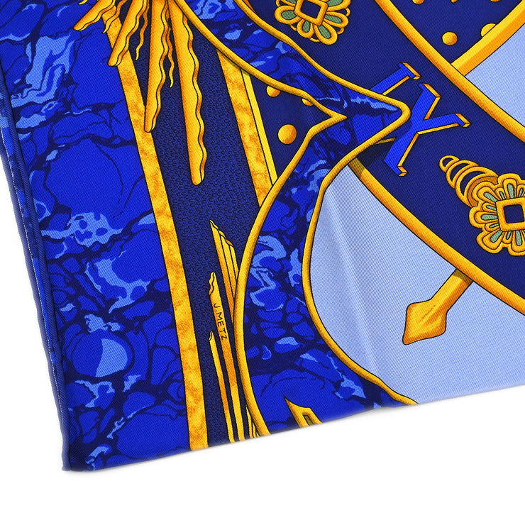 Hermes Scarf Carre 90 Carpe Diem Blue Small Good 125028