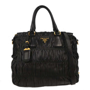 Prada Black Lambskin Handbag B1336M 8 7 165 125044