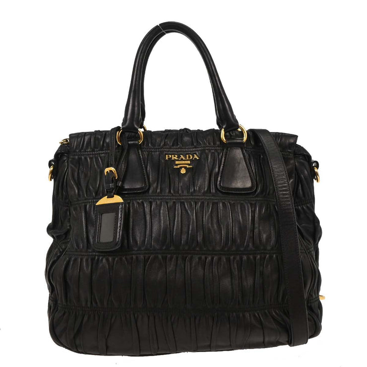 Prada Black Lambskin Handbag B1336M 8 7 165 125044