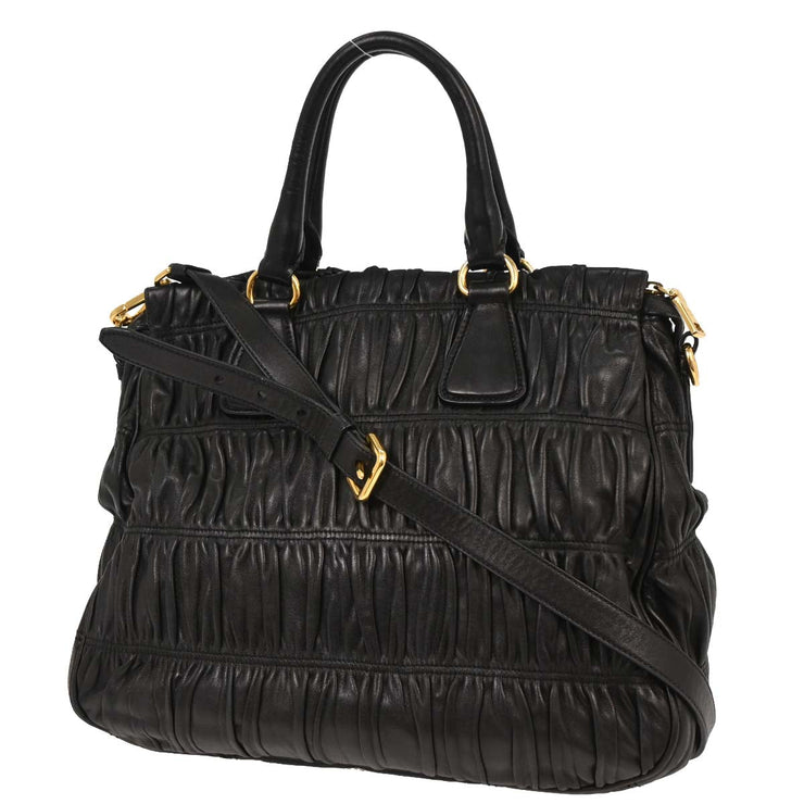 Prada Black Lambskin Handbag B1336M 8 7 165 125044