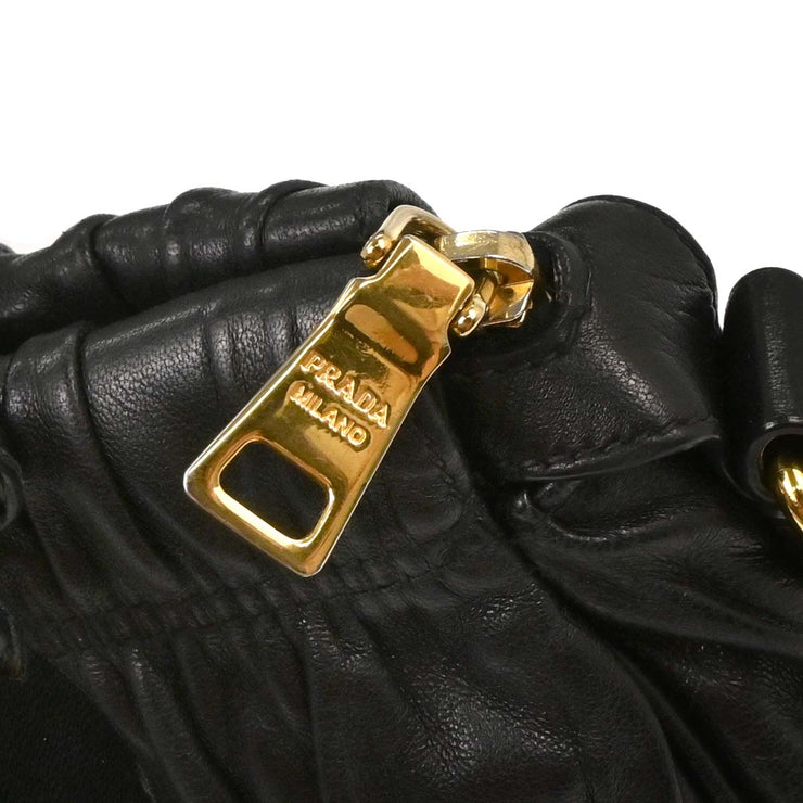 Prada Black Lambskin Handbag B1336M 8 7 165 125044