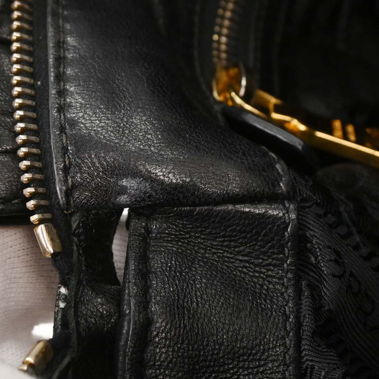 Prada Black Lambskin Handbag B1336M 8 7 165 125044