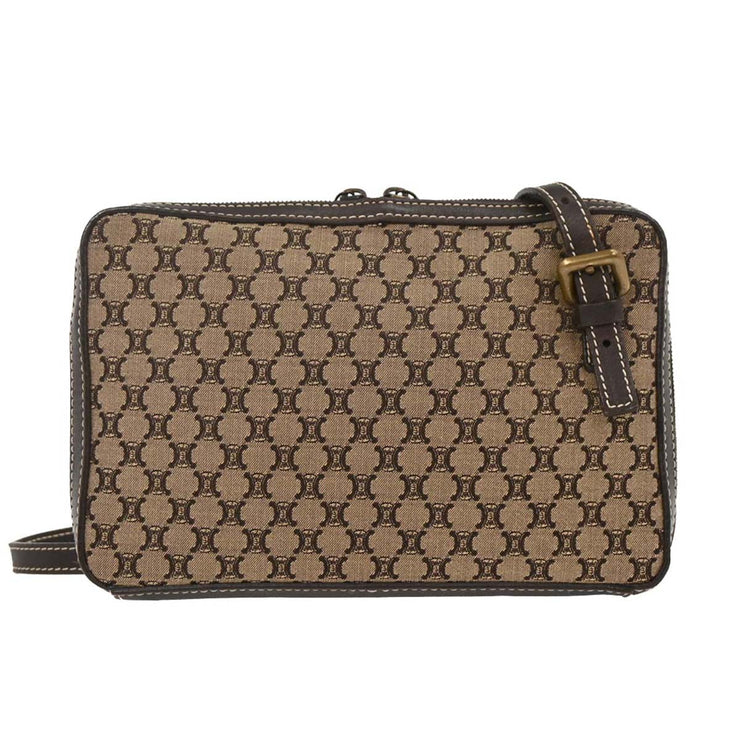 Celine Brown Canvas Macadam Shoulder Bag CE00/23 125047