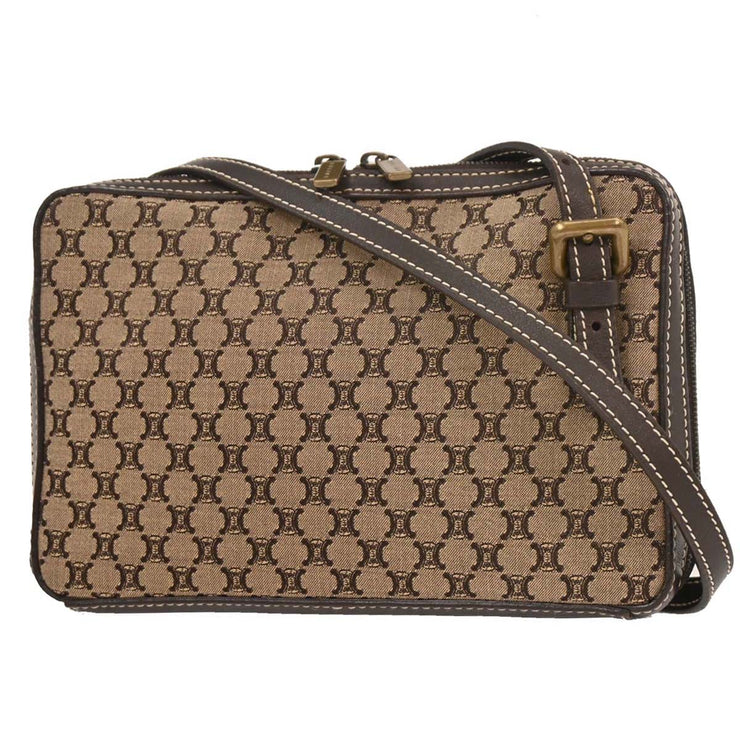 Celine Brown Canvas Macadam Shoulder Bag CE00/23 125047