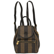 Fendi Brown Black PVC Pequin Backpack 125051