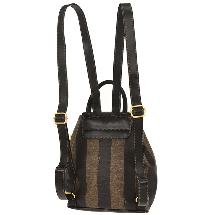 Fendi Brown Black PVC Pequin Backpack 125051