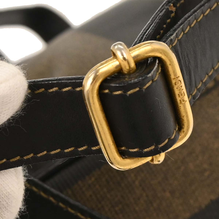 Fendi Brown Black PVC Pequin Backpack 125051