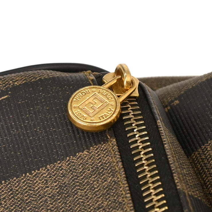 Fendi Brown Black PVC Pequin Backpack 125051