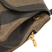 Fendi Brown Black PVC Pequin Backpack 125051