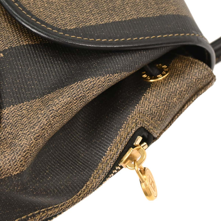 Fendi Brown Black PVC Pequin Backpack 125051