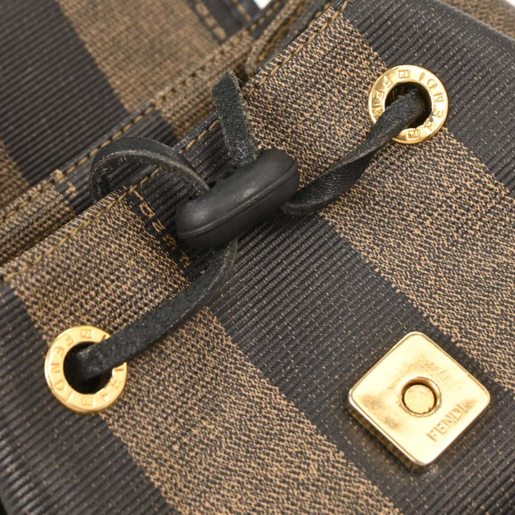 Fendi Brown Black PVC Pequin Backpack 125051