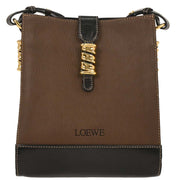 Loewe Black Brown Leather Velazquez Shoulder Bag 125053