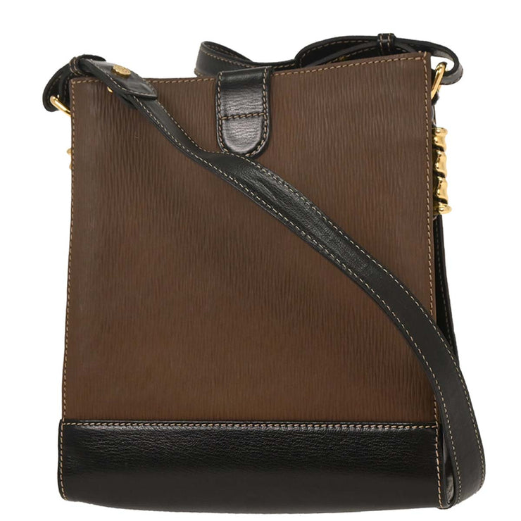 Loewe Black Brown Leather Velazquez Shoulder Bag 125053