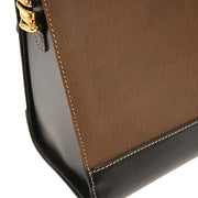 Loewe Black Brown Leather Velazquez Shoulder Bag 125053